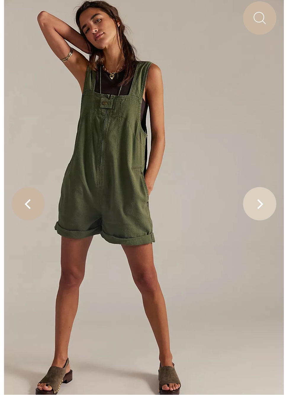 Free People We The Free Jude Shortalls Verdant Olive Green Romper M